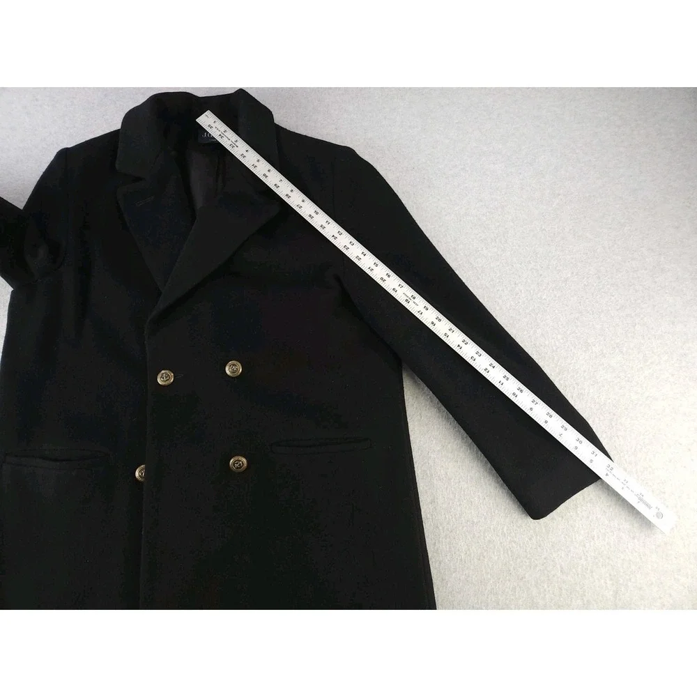 Vintage J.G. Hook Black Wool Jacket Med‎ Length Overcoat Winter USA Women's L/XL